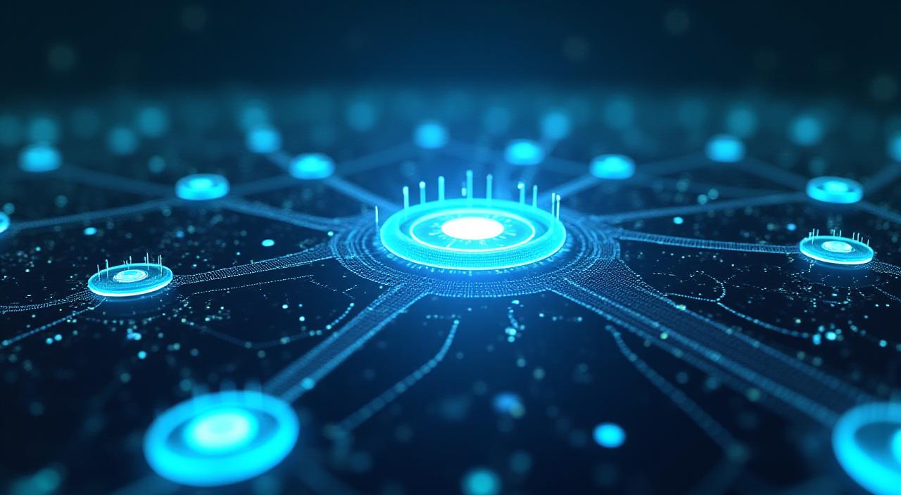 Representación conceptual de algoritmos de IA optimizando procesos industriales